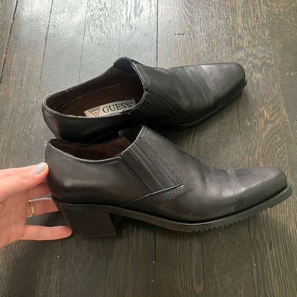 GUESS 90s Y2K Black Western Rodeo Maximalism Shoe Ankle Boots- 8 - Picture 2 of 10